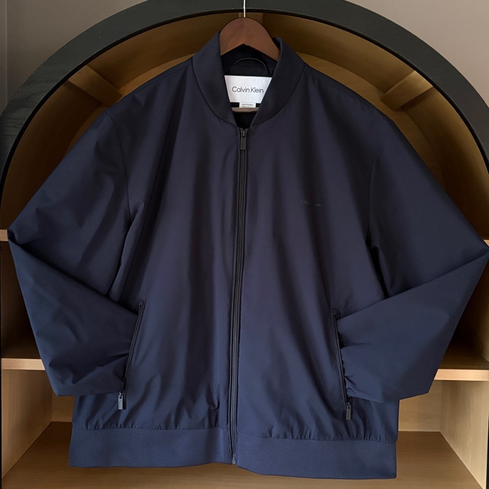 Calvin Klein Matte Bomber Jacket | Navy Blue | XXL